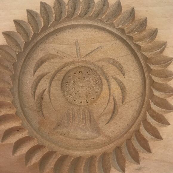Stanley Whyte Scotland Hand Carved Thistle Wood Butter Cookie Mold - Picture 1 of 5